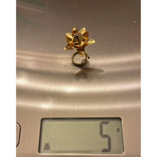 Pure Silver Gold Coated Lotus Flower Each