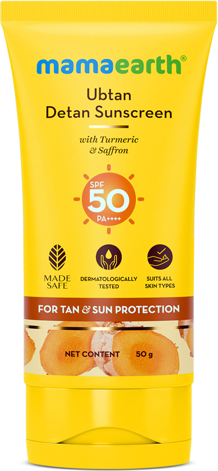 MamaEarth-Sunscreen---SPF-50-PA++++-Ubtan-Detan-Sunscreen-With-Turmeric