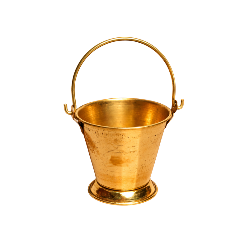 Mahita Collections Mini Brass Bucket Miniature Decor 23g
