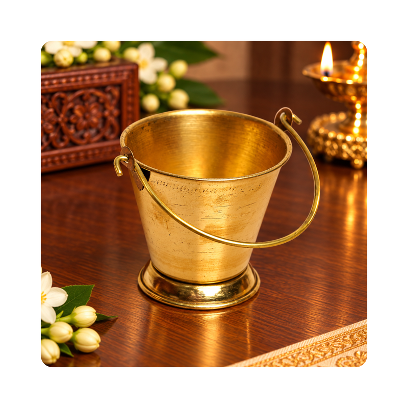Mahita Collections Mini Brass Bucket Miniature Decor 23g