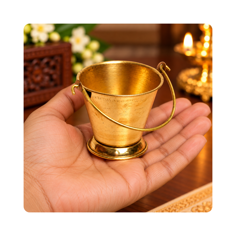 Mahita Collections Mini Brass Bucket Miniature Decor 23g