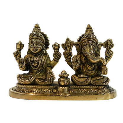 Brass Lakshmi Ganesha Auspicious Sculpture 1014g