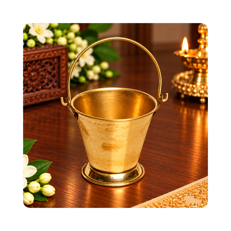 Mahita Collections Brass Bucket Miniature Home Decor 39g