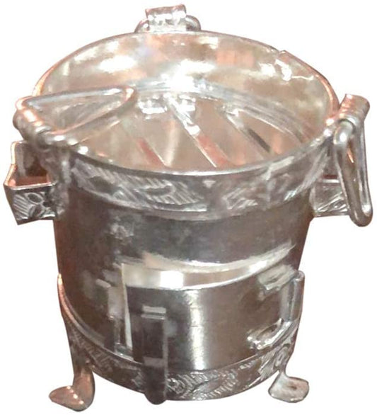 Pure Silver Coal Stove 1.5x1.4 inches( HxW) 40 grams