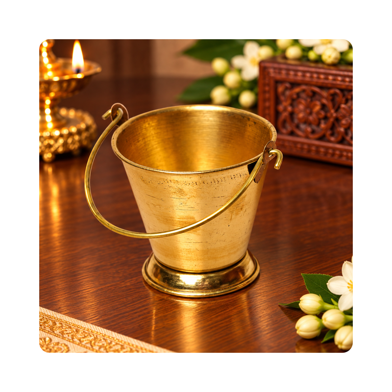 Mahita Collections Brass Bucket Miniature Home Decor 39g