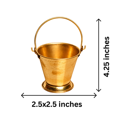 Mahita Collections Brass Bucket Miniature Home Decor 39g