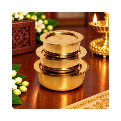Mahita Collections Miniature Brass Bagona Set of 3
