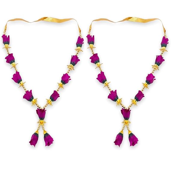 Bhakti Lehar Artificial Purple Rose Flower Mala