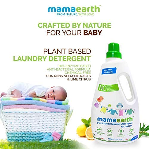 Mamaearth's Plant Based Baby Laundry Liquid Detergent, with Bio-Enzymes and Neem Extracts, 1L - PUSHMYCART
