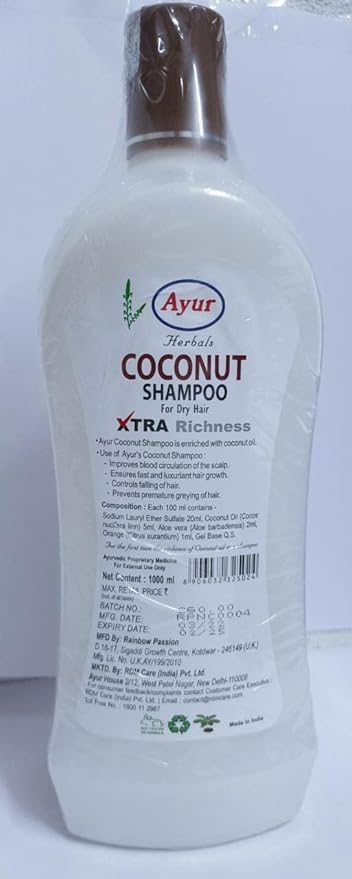 Ayur Herbals Coconut Shampoo For Dry Hair 