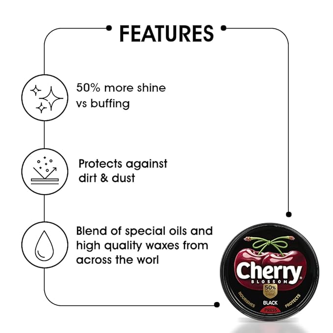 Cherry Blossom Wax Shoe Polish Black