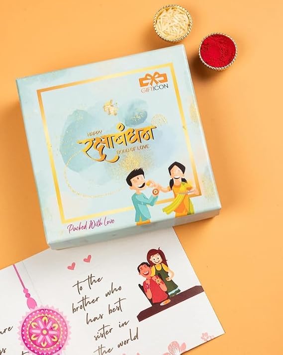 Gifticon Rakhi for Brother with Chocolate Rakhi with Chocolate Gift Hamper