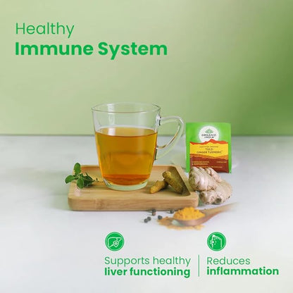 Organic India Tulsi Ginger Turmeric Tea bags - PUSHMYCART