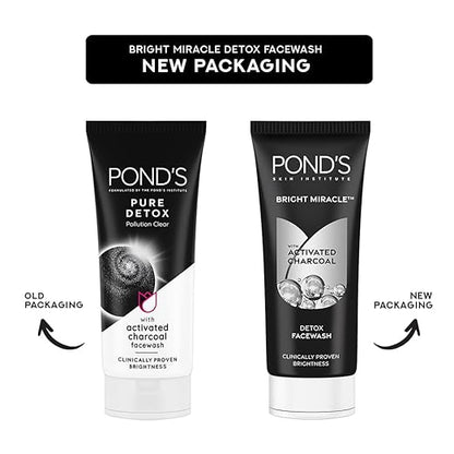 Pond's Bright Miracle Detox Facewash | 10X Power of Activated Charcoal