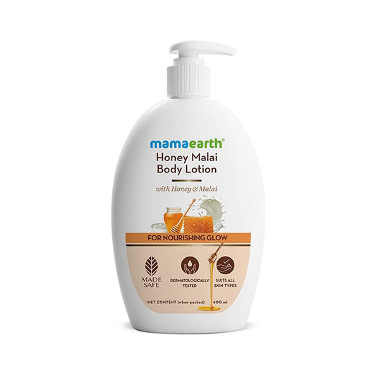 Mamaearth Honey Malai Body Lotion with Honey and Malai for Nourishing Glow