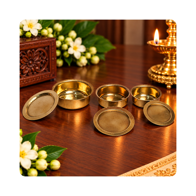 Mahita Collections Miniature Brass Bagona Set of 3