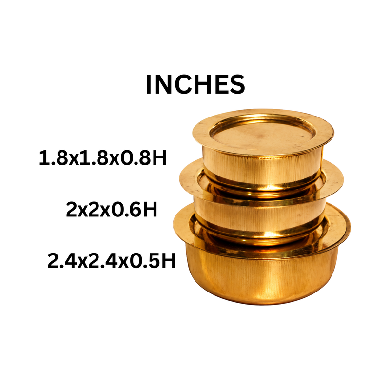 Mahita Collections Miniature Brass Bagona Set of 3