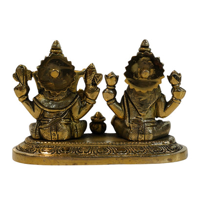 Brass Lakshmi Ganesha Auspicious Sculpture 1014g