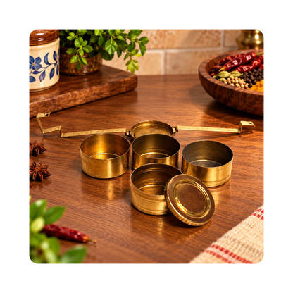 Mahita Collections Brass Miniature Tiffin Box