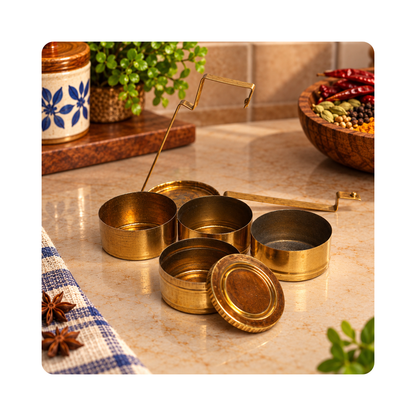 Mahita Collections Brass Miniature Tiffin Box