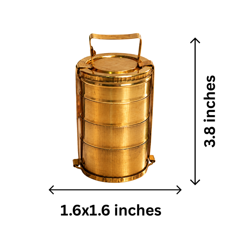 Mahita Collections Brass Miniature Tiffin Box