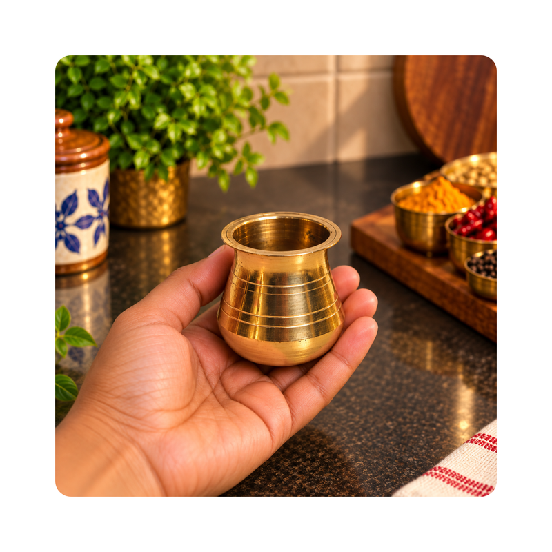 Mahita Collections Brass Lota Pital Kalash Traditional Water Pot 38g