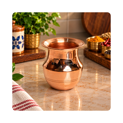 Mahita Collections Indian Copper Kalash Traditional Pooja Water Pot