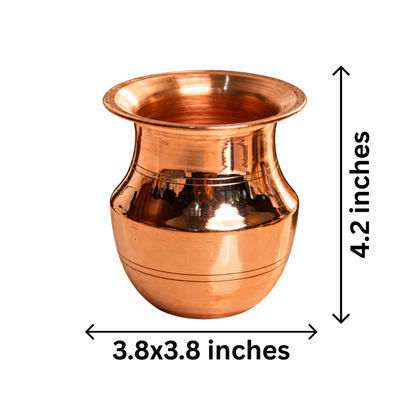 Mahita Collections Indian Copper Kalash Traditional Pooja Water Pot