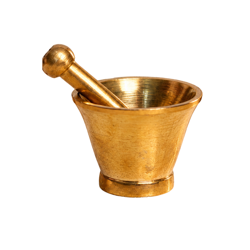 Mahita Collections Brass Small Mortar and Pestle