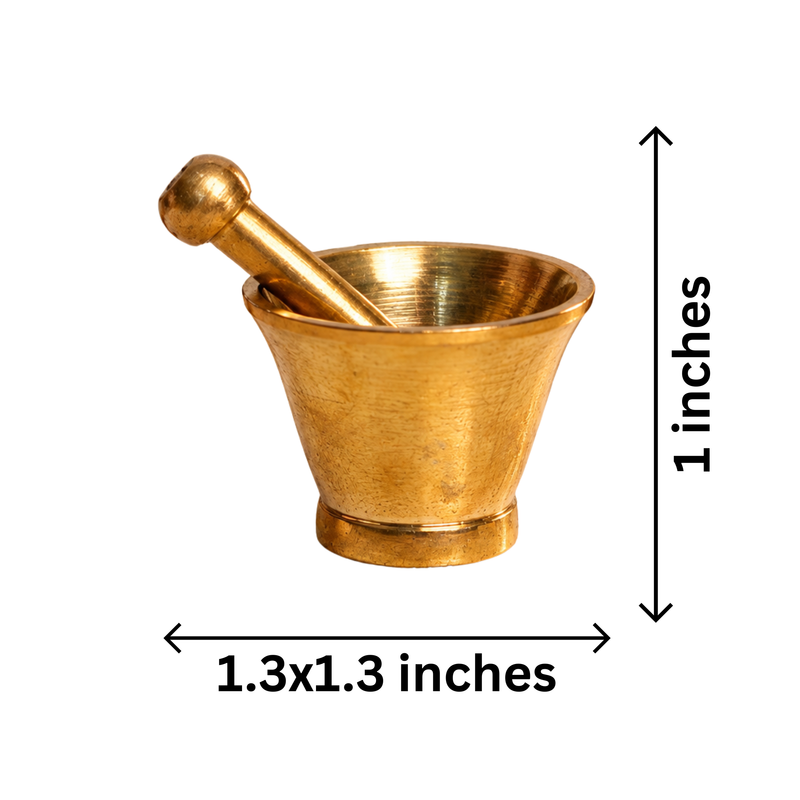 Mahita Collections Brass Small Mortar and Pestle