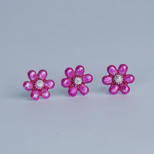 Pure Silver Enamel Flowers Grams:302.5