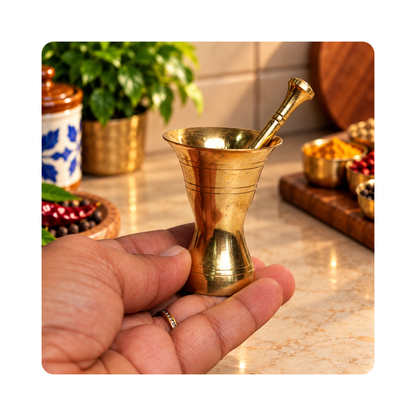 Mahita Collections Antique Miniature Mini Imam Dasta Mortar and Pestle Set 59g