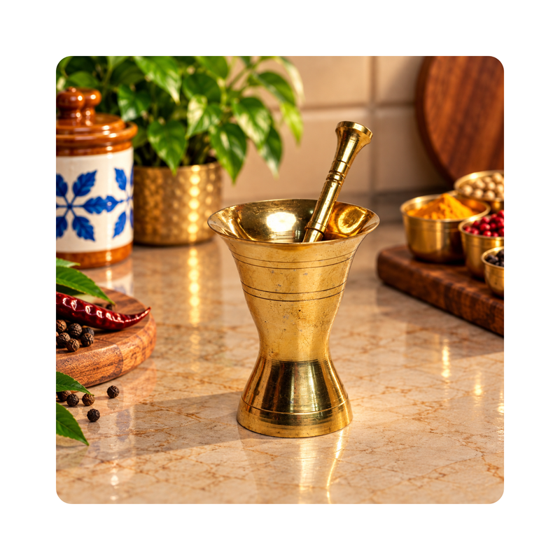 Mahita Collections Antique Miniature Imam Dasta Mortar and Pestle Set 97g