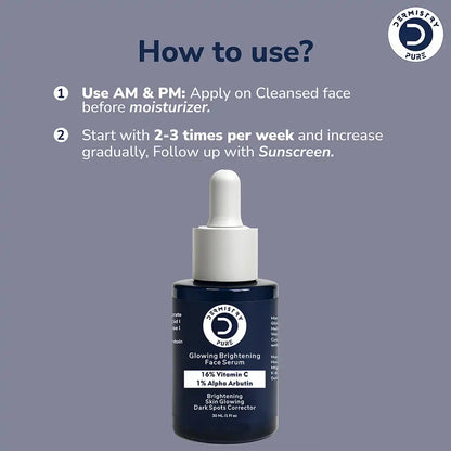 Dermistry 16% Vitamin C + 1% Alpha Arbutin Serum for Glow