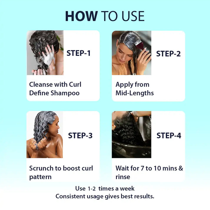 Dermistry Curl Define Hair Mask | Keratin, Hyaluronic & Wheat Protein