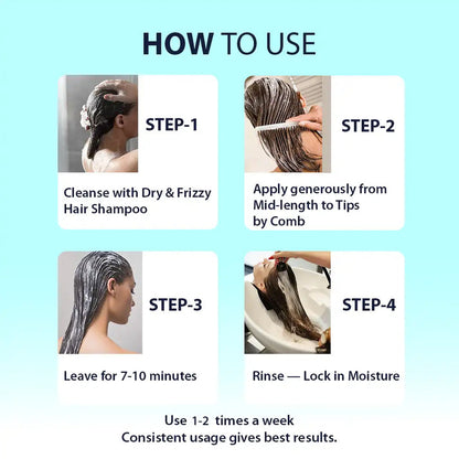 Dermistry Dry Frizzy Hair Mask for Smooth, Soft & Frizz-Free Hair