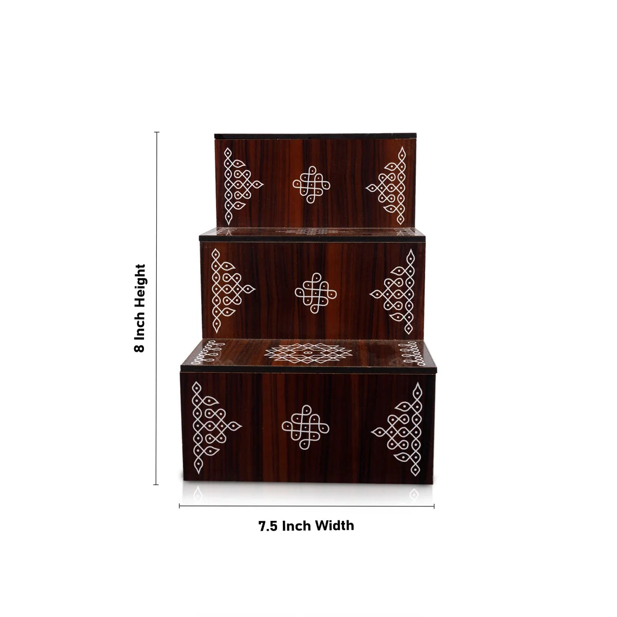 Kolam Design Golu Stand | Wooden Golu Padi| Diya Stand| 3 Steps Golu Step for Navratri