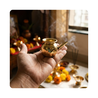 Mahita Collections Brass Lota with Spout Traditional Kalash
