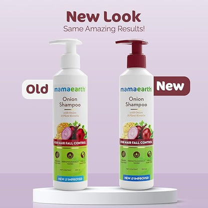 Mamaearth Onion Hair Fall Shampoo for Hair Growth & Hair Fall Control, with Onion Oil & Plant Keratin