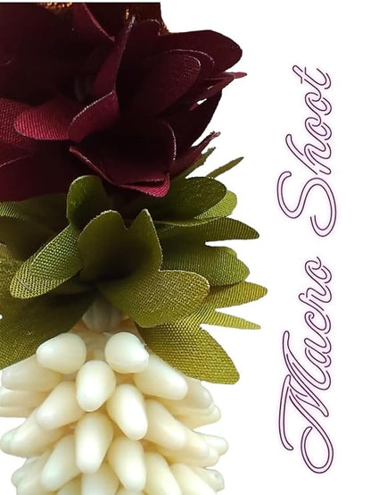 SHRI MATAJI Store Artificial Mala for God Photo Frame Maroon