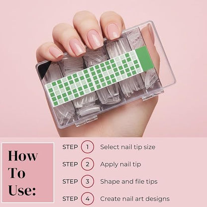 Colors-Queen-SHILLS-PROFESSIONAL-500-Pcs-Artificial-French-Cut-Nail-Tips-Box-Clear
