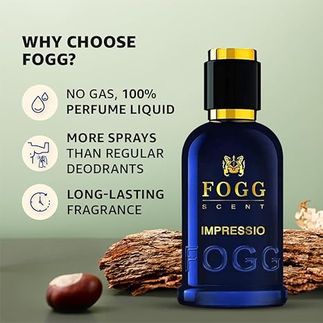 FOGG Men Spray Scent Impressio Perfume , Long-Lasting, Fresh & Powerful Fragrance Spray