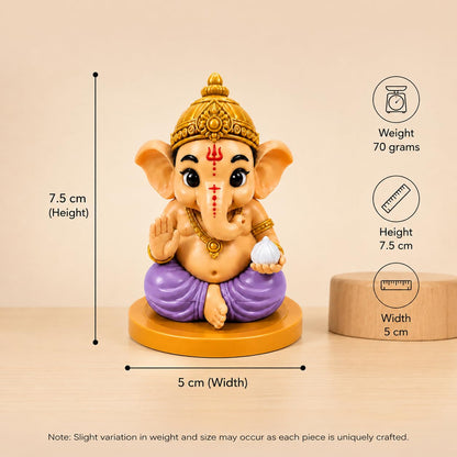 VASPAR Cute Baby Ganesha Idol | Premium Lord Ganesh Murti 