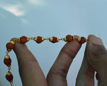 Rudraksha Mala With Brass Plated Chain