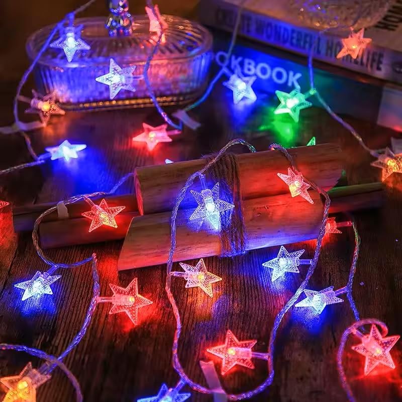 fizzytech Star Fairy String Lights Multicolour Copper Wire Decorative Lights