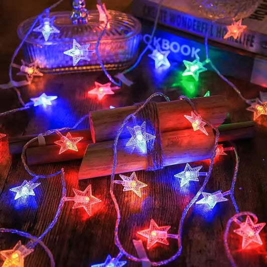 fizzytech Star Fairy String Lights Multicolour Copper Wire Decorative Lights
