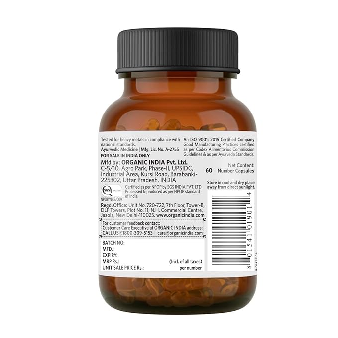 Organic India Triphala Capsule bottle - PUSHMYCART