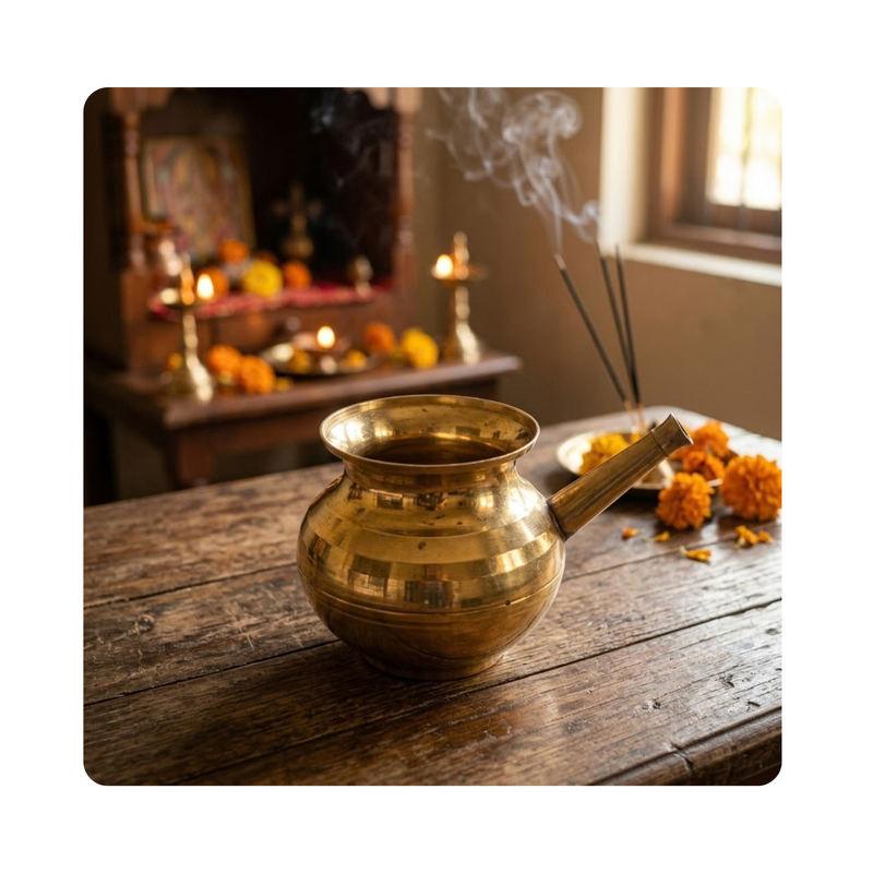 Mahita Collections Brass Karwa Chauth Lota Kalash 204g