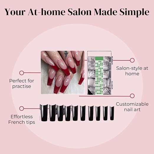 Colors-Queen-SHILLS-PROFESSIONAL-500-Pcs-Artificial-French-Cut-Nail-Tips-Box-Clear
