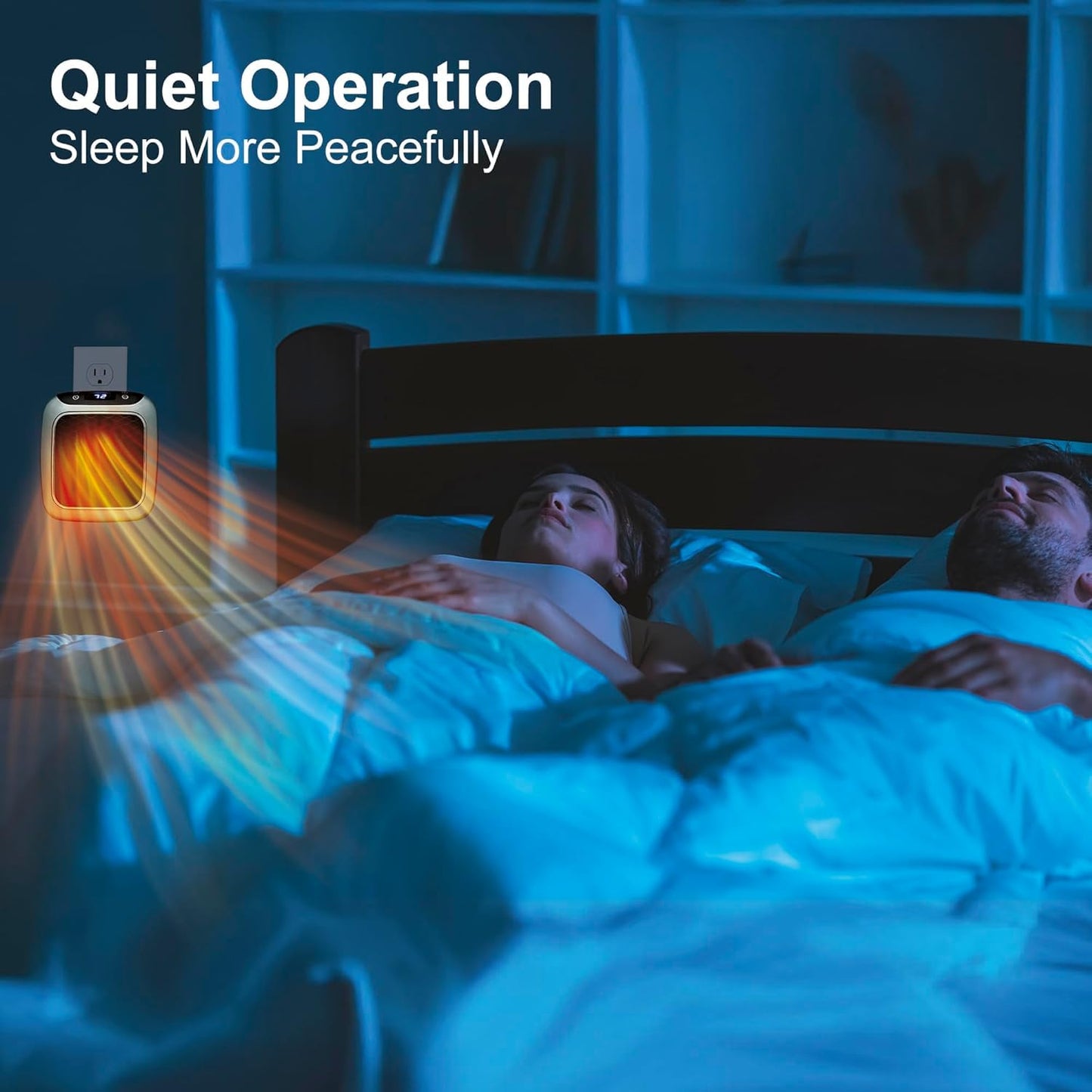 800W Convenient Wall Outlet Heater with Adjustable